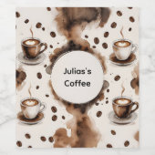 Aangepaste naam Fun Coffee Thema: Wijnlabel Wijn Etiket (Enkel label)