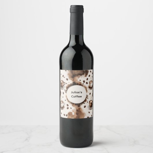 Aangepaste naam Fun Coffee Thema: Wijnlabel Wijn Etiket (Voorkant)