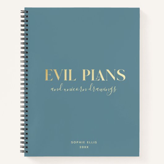 Aangepaste naam Fun Cool Chic EVIL PLANNER Planner Notitieboek (Voorkant)