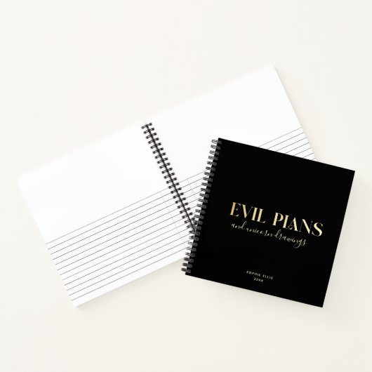Aangepaste naam Fun Cool Chic EVIL PLANNER Planner Notitieboek (Binnen)