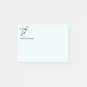 Aangepaste naam Fun Grote Blauwe Reiger Vogel Natu Post-it® Notes