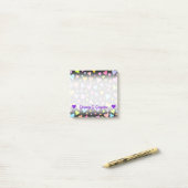 Aangepaste naam; Fun, liefdevol, kleurrijk hartenp Post-it® Notes (Op bureau)