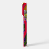 Aangepaste naam Funky Liquid Wave Red Yellow Strip iPhone Hoesje (Linkerkant)