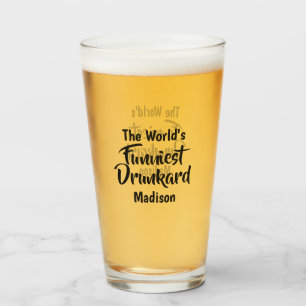 Aangepaste naam Funniest Drunkard (of Jouw tekst) Glas