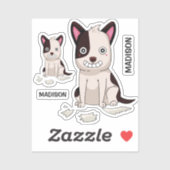 Aangepaste naam Funny Dog stickers (Vel)