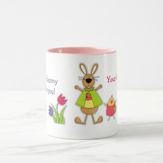 Aangepaste naam Funny Easter Bunny Gift Mokken (Midden)