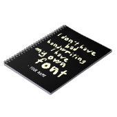 Aangepaste naam Funny Font Typography Modern Notitieboek (Linkerzijde)