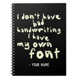 Aangepaste naam Funny Font Typography Modern Notitieboek