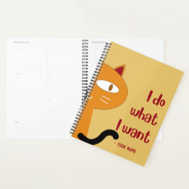 Aangepaste naam Funny Lovely Cat Lover Attitude Planner