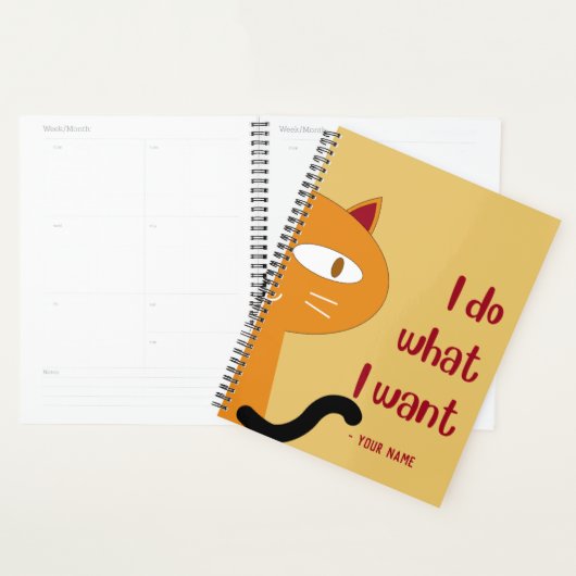 Aangepaste naam Funny Lovely Cat Lover Attitude Planner (Display)