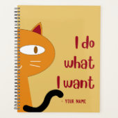 Aangepaste naam Funny Lovely Cat Lover Attitude Planner (Voorkant)