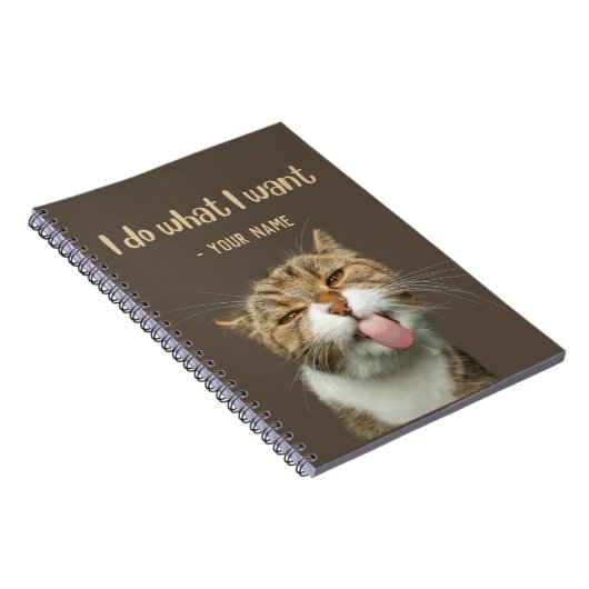 Aangepaste naam Funny Lovely Cat Lover Notitieboek (Rechterzijde)