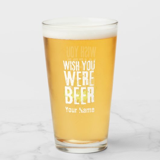 Aangepaste naam Funny Modern Pint Beer Glass Glas (Voorkant gevuld)
