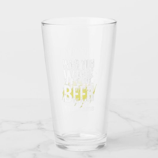 Aangepaste naam Funny Modern Pint Beer Glass Glas (Voorkant)