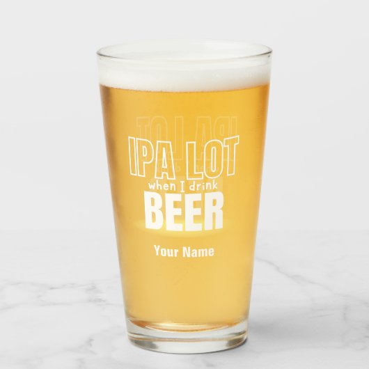 Aangepaste naam Funny Modern Pint Beer Glass Glas (Voorkant gevuld)
