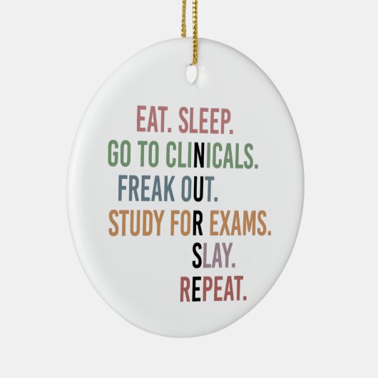 Aangepaste naam Funny Nursing School student Verpl Keramisch Ornament (Rechts)