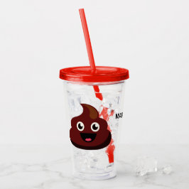 Aangepaste naam Funny Poop tumblers Acryl Drinkbeker