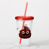 Aangepaste naam Funny Poop tumblers Acryl Drinkbeker (Achterkant)