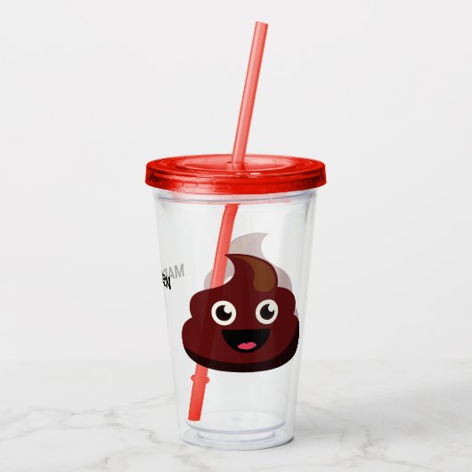 Aangepaste naam Funny Poop tumblers Acryl Drinkbeker (Achterkant)