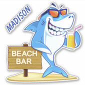 Aangepaste naam Funny Shark Sticker (Voorkant)