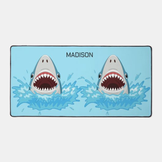 Aangepaste naam Funny Sharks Bureaumat (Voorkant)