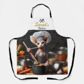 Aangepaste naam Funny Sphynx Cat Chef Cook's Schort (Voorkant)