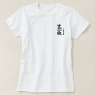 Aangepaste naam Funny Teddy Bear Design Nurse T-Sh T-shirt