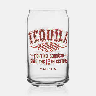 Aangepaste naam Funny TEQUILA Glass Blikvorm Glas