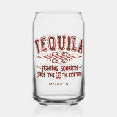 Aangepaste naam Funny TEQUILA Glass Blikvorm Glas (Achterkant)