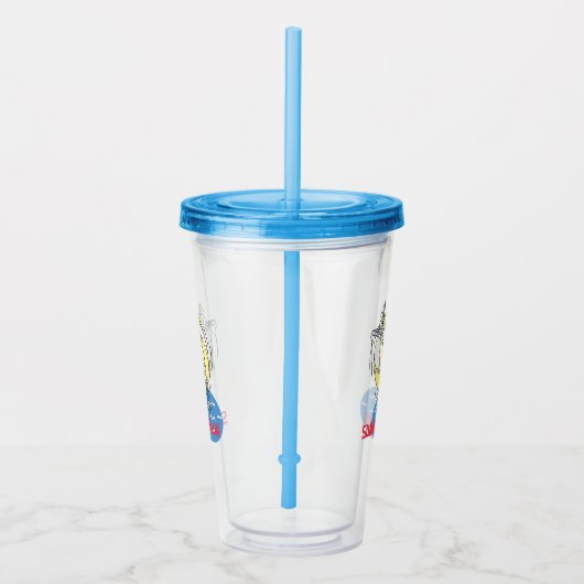 Aangepaste naam Funny Trendy Skeleton Summer Chill Acryl Drinkbeker (Rechts)