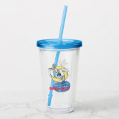 Aangepaste naam Funny Trendy Skeleton Summer Chill Acryl Drinkbeker (Achterkant)
