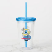 Aangepaste naam Funny Trendy Skeleton Summer Chill Acryl Drinkbeker (Voorkant)