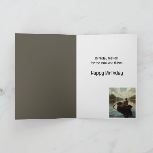Aangepaste Naam Funny Verjaardag Wensen Man Vissen Kaart (Binnen)