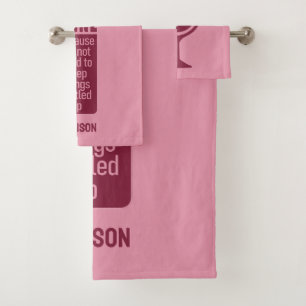 Aangepaste naam Funny Wine Quote Bad Handdoek