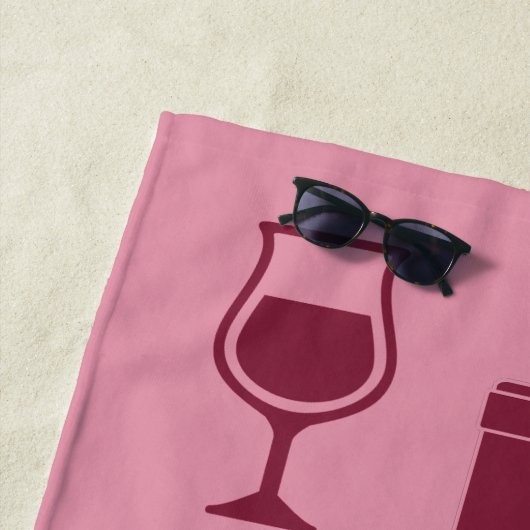 Aangepaste naam Funny Wine Quote Strandlaken (In situ)