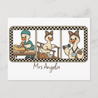 Aangepaste naam Fysiotherapeut Gans Retro Grappig Briefkaart