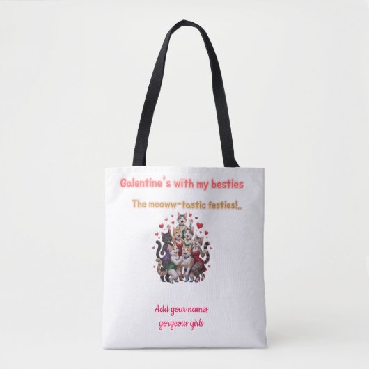 Aangepaste naam Galentine's Day Beste Vriendinnen Tote Bag (Voorkant)