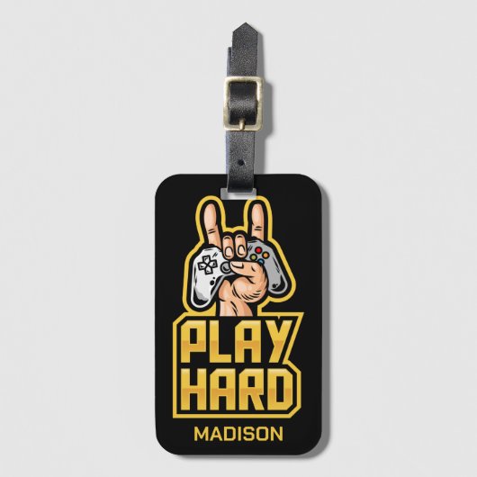 Aangepaste naam Gamer Bagagelabel (Voorkant (verticaal))