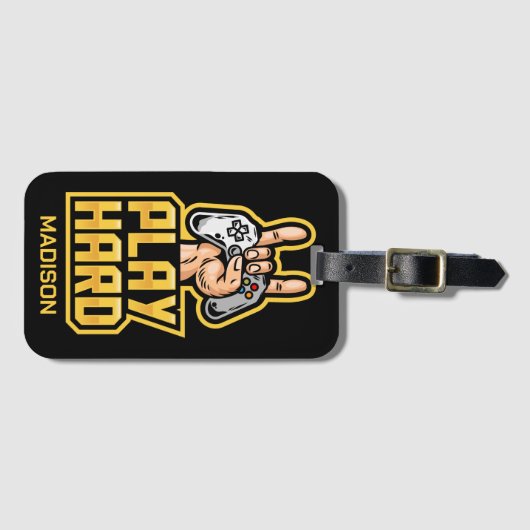 Aangepaste naam Gamer Bagagelabel (Voorkant (horizontaal))