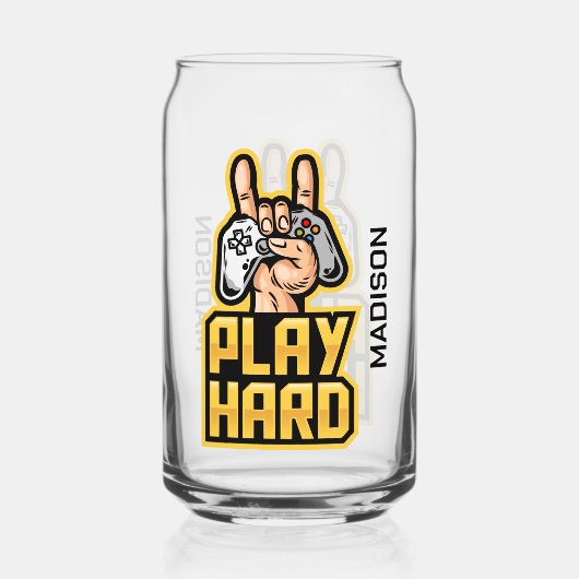 Aangepaste naam Gamer Blikvorm Glas (Voorkant)