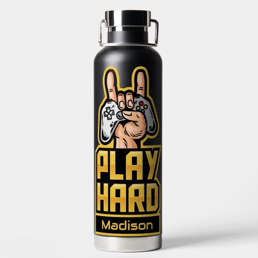 Aangepaste naam Gamer Waterfles (Achterkant)