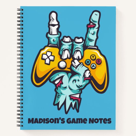 Aangepaste naam Gamer Zombie Notitieboek (Voorkant)