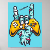Aangepaste naam Gamer Zombie Poster (Voorkant)
