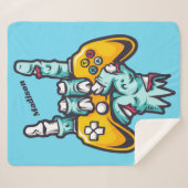 Aangepaste naam Gamer Zombie Sherpa Deken (Voorkant (horizontaal))