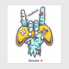 Aangepaste naam Gamer Zombie stickers