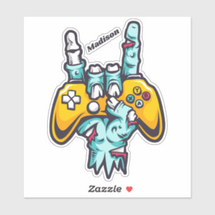 Aangepaste naam Gamer Zombie stickers