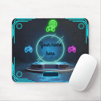 Aangepaste naam Gaming Neon Controller Pod Muismat