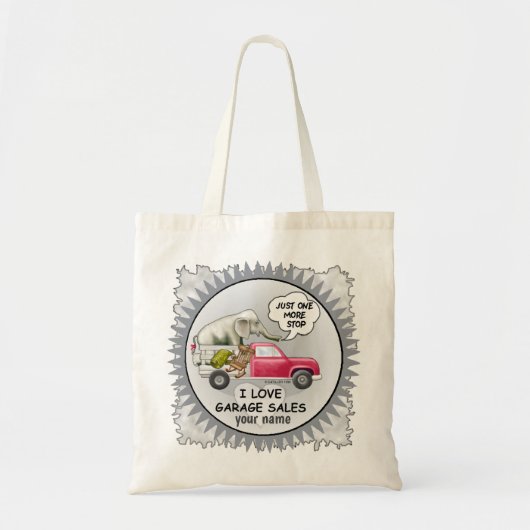 Aangepaste naam garageverkoop tote bag (Voorkant)