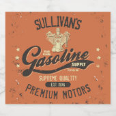 Aangepaste naam Gasoline Motors Retro Mechanic Gar Bier Etiket (Enkel label)