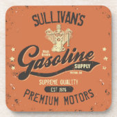 Aangepaste naam Gasoline Motors Retro Mechanic Gar Bier Onderzetter (Voorkant)